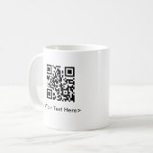 QR Code-Kaffee-Tasse mit Editable Text Kaffeetasse (Vorderseite Links)