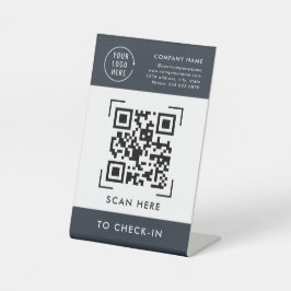 QR-Code-Karo | Kontaktlose Firmenlogos Sockelschild