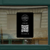 QR-Code-Karo | Kontaktlose Schwarz-Business-Logos Fensteraufkleber