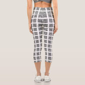 QR Code Karo Muster Capri Leggings (Rückseite)