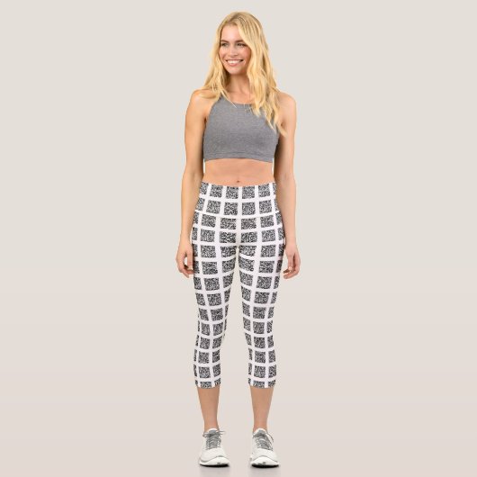 QR Code Karo Muster Capri Leggings (Vorderseite)