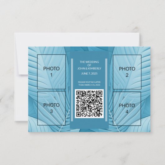 QR-Code-Karte des RSVP-Response-Fotos für Hochzeit RSVP Karte (Rückseite)