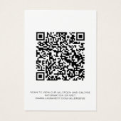 QR-Code-Karte für Allergie-Kalorieninformationen (Rückseite)