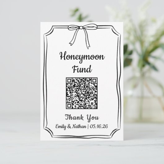 QR-Code-Karte für den Minimalistischen Chic Bow Ho (Stehend Vorderseite)