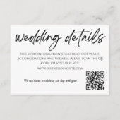 QR-Code-Karte für Minimalistische Schwarz-Weiß-Hoc Begleitkarte (Vorderseite)