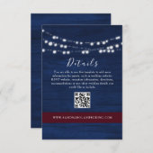 QR-Code-Karte für Navy Blue Wedding Begleitkarte (Vorne/Hinten)