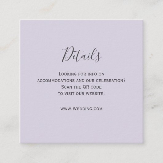 QR-Code-Karte für rustikalen Lavendel Begleitkarte (Vorderseite)