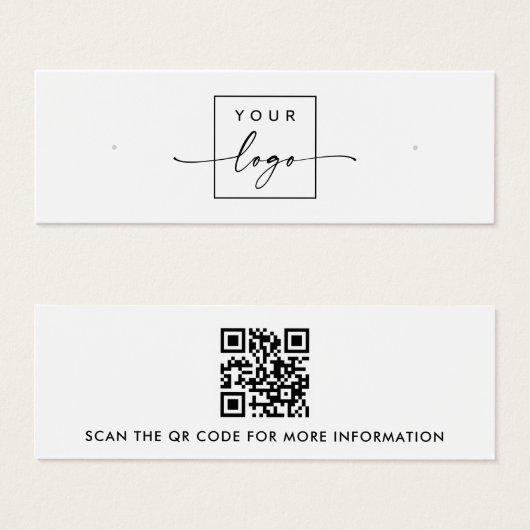 QR-Code-Karte mit weißem Ohrring (Vorne & Hinten)