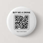 QR-Code Kauf mir ein Getränk Minimale Party-Zahlun Button (Vorderseite)
