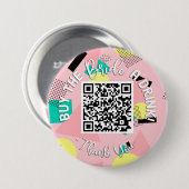QR Code Kaufen Sie die Braut ein Getränk Bachelore Button (Vorne & Hinten)