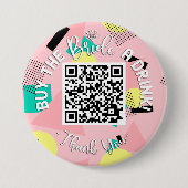QR Code Kaufen Sie die Braut ein Getränk Bachelore Button (Vorderseite)