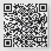 Qr-Code (keine Zahlen) Quadratische Wanduhr (Vorderseite)