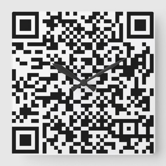 Qr-Code (keine Zahlen) Quadratische Wanduhr (Vorderseite)