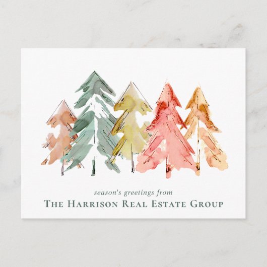 QR-Code Kiefernbäume Weihnachten (Vorderseite)