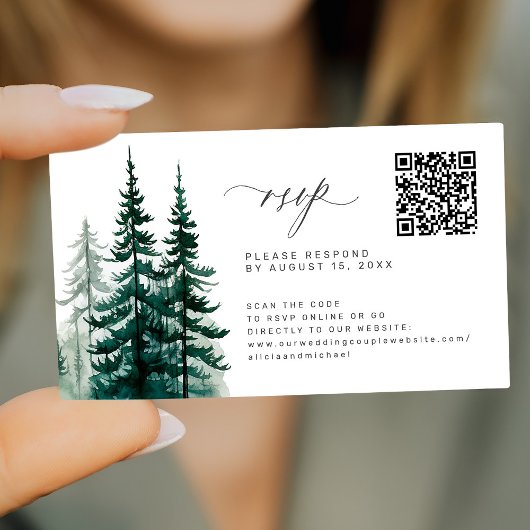 QR-Code Kiefernwald Online-UAWG Hochzeit Begleitkarte