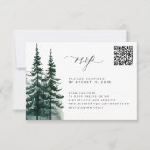 QR-Code Kiefernwaldhochzeit RSVP Karte (Vorderseite)
