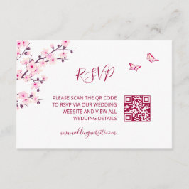 QR-Code | Kirschblüten RSVP Begleitkarte