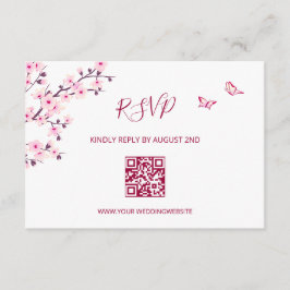 QR-Code | Kirschblüten RSVP Begleitkarte