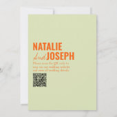 QR Code Klasse Bright Traditionelle farbige Hochze Einladung (Rückseite)