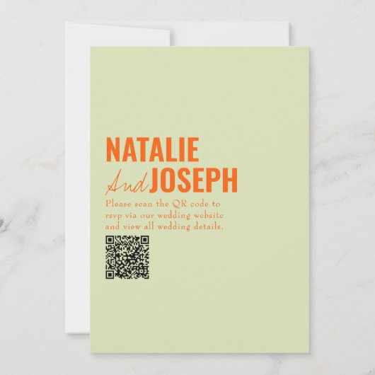 QR Code Klasse Bright Traditionelle farbige Hochze Einladung (Rückseite)