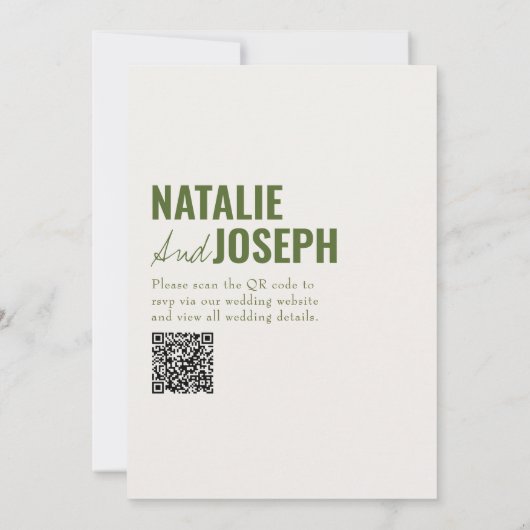 QR Code Klasse Bright Traditionelle farbige Hochze Einladung (Rückseite)