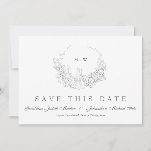 QR-Code - Klassische Eleganz eines FOTOS | Subtile Save The Date (Vorderseite)