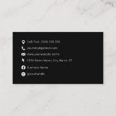 QR-Code Klassischer schwarzer Beruflicher Standard Visitenkarte (Rückseite)