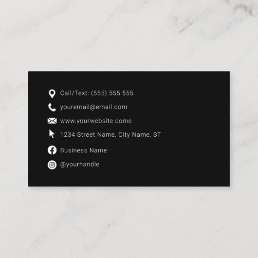 QR-Code Klassischer schwarzer Beruflicher Standard Visitenkarte (Rückseite)