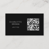 QR-Code Klassischer schwarzer Beruflicher Standard Visitenkarte (Vorderseite)