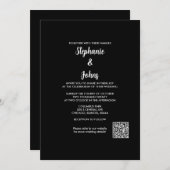 QR Code Klassisches Schwarz-weißes Skript 2024 Hoc Einladung (Vorne/Hinten)