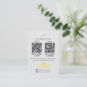 QR-Code Kleinunternehmen Bewertung GOOGLE und YELP Visitenkarte (Stehend Vorderseite)