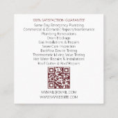QR-Code Klempnerrüstwerkzeuge Quadratische Visitenkarte (Rückseite)