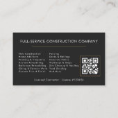 QR-Code-Konstruktions-Builder Schwarz Gold Visitenkarte (Rückseite)