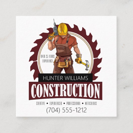 QR-Code-Konstruktionsbücher Moderner Beruflicher Quadratische Visitenkarte (Vorderseite)