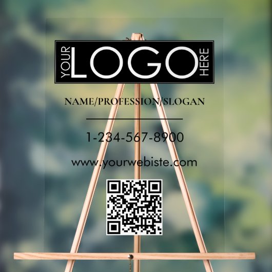QR-Code-Kontaktinformation für das Logo von Black  Acrylschild (Neutral)
