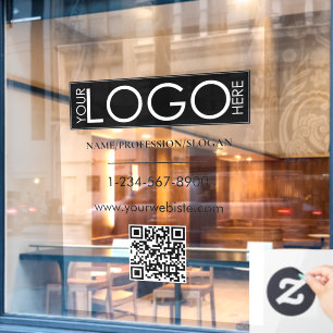 QR-Code-Kontaktinformation für das Logo von Black Fensteraufkleber