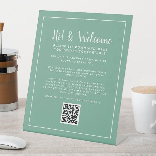 QR-Code Kontaktregister Sockelschild (In Situ)