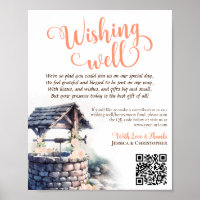QR Code Korallenpfirsichbriefe Rose Hochzeit wünsc