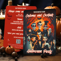 QR Code Kostüme und Cocktails Adultes Halloween