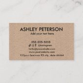 QR Code Kraft Paper | Social Media Custom Logo Visitenkarte (Rückseite)