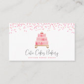 QR Code Kuchen Rosa Sprinklen Konditorcreme Koch C Visitenkarte (Vorderseite)