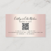 QR Code Kuchenbacken Rose Gold Glitzer Tropfen Kon Visitenkarte (Rückseite)