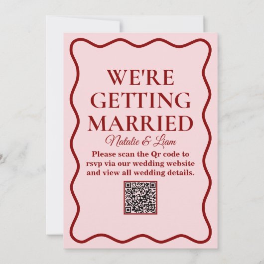QR Code kühne moderne farbenfrohe whimsical Weddin Einladung (Rückseite)