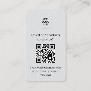 QR-Code-Kundenbewertung Grau Business-Stil Visitenkarte