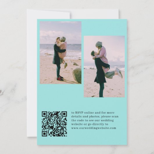 QR CODE kundenspezifische Foto Collage Sommerstran Einladung (Rückseite)