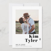 QR CODE kundenspezifische Foto moderne Typografie  Save The Date (Vorderseite)