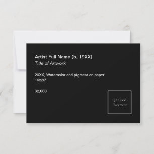 QR-Code-Kunstausstellungs-Etikettvorlage hinzufüge Karte