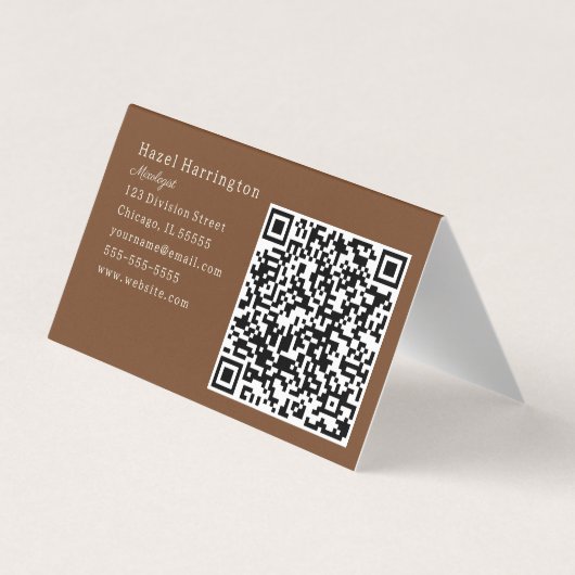 QR-Code Künstlich gefaltete Visitenkarte Farbe Visitenkarten (Rückseite)