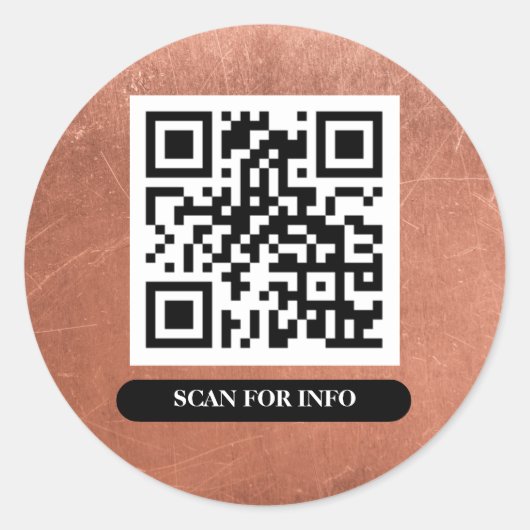 QR-Code Kupferbronze Einzigartiger Beruflicher Chi Runder Aufkleber (Vorderseite)