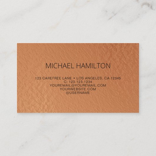 QR Code Kupferfolienprofil Visitenkarte (Rückseite)